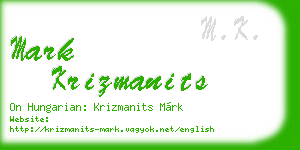mark krizmanits business card